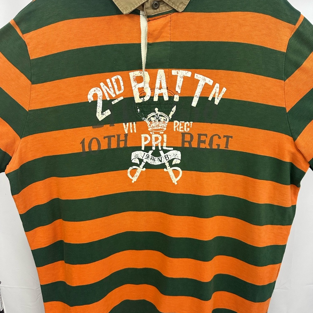 Ralph Lauren Green and Orange Striped Shirt